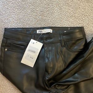 NWT Zara cropped leather pants